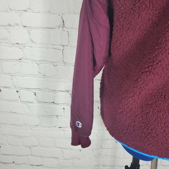 Champion Women's Size M Dark Berry Hooded Fleece Sherpa Jacket - Picture 9 of 12